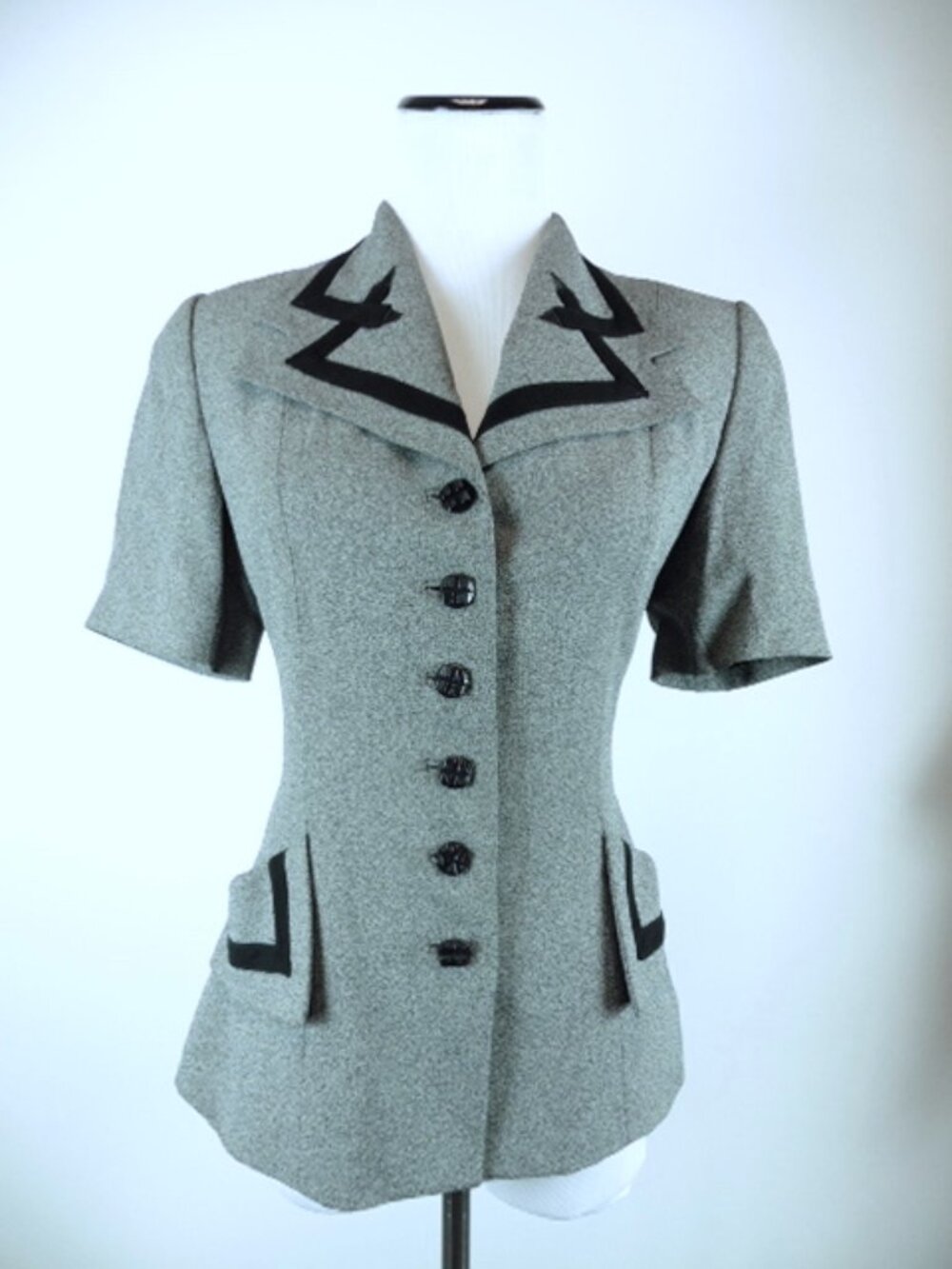 Zelda silk jacket blazer short sleeve 2 vintage retro top